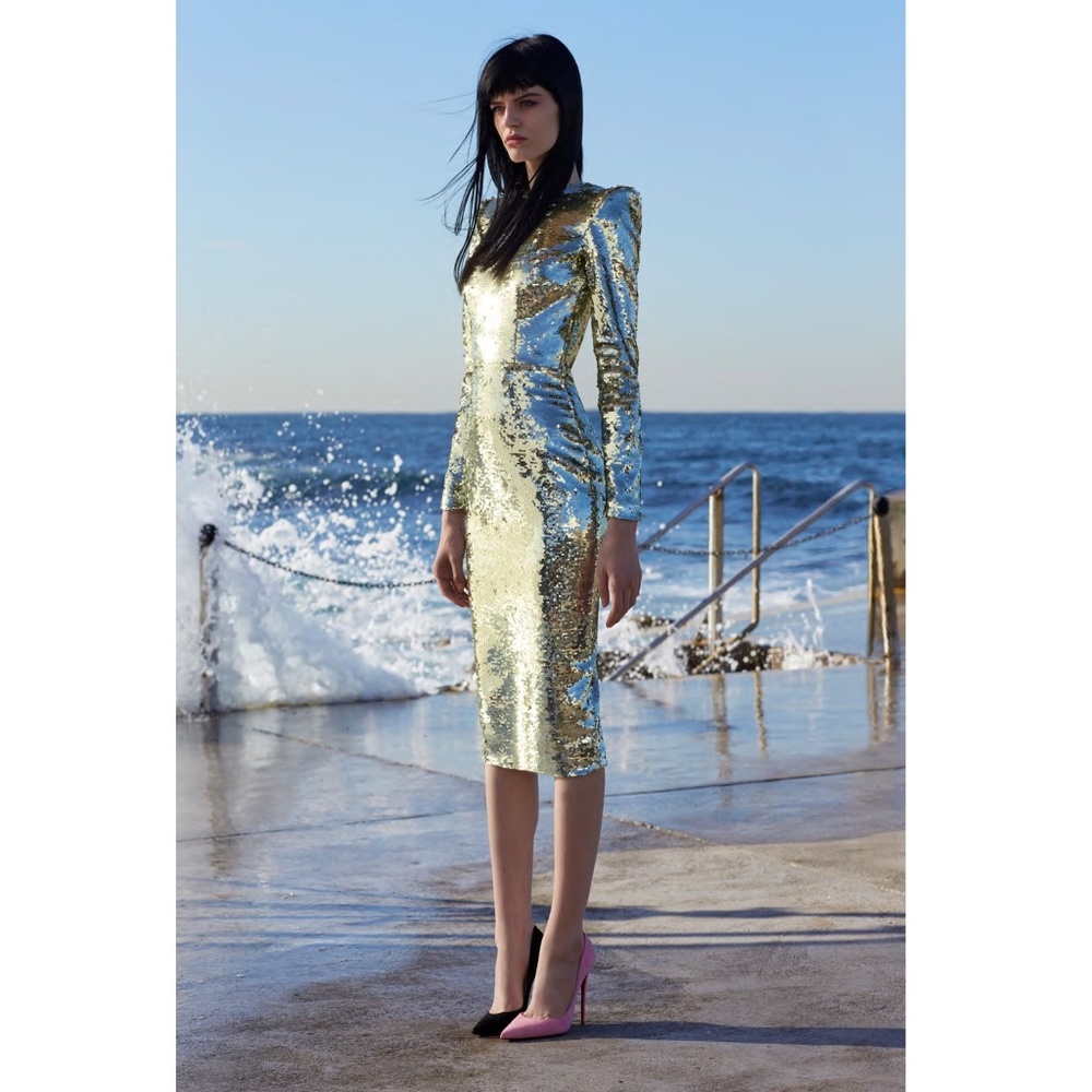 Alex Perry Elisa Black Sequin Dress - Picture 1 of 4